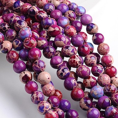 Purple Round Imperial Jasper Beads