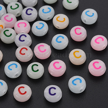 Mixed Color Flat Round Acrylic Beads