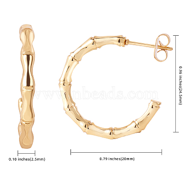 Titanium Steel Bamboo Stud Earrings for Women(JE1105A)-2