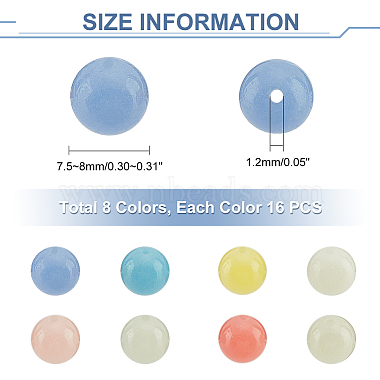128Pcs 8 Colors Synthetic Luminous Stone Round Beads(G-NB0003-98)-2