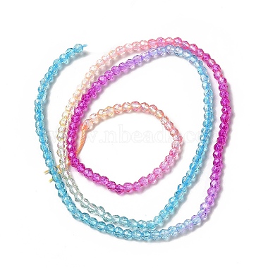 Transparent Gradient Color Glass Beads Strands(GLAA-H021-01A-16)-4