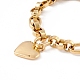 201 Stainless Steel Heart Charm Bracelet for Women(STAS-P304-28G)-2