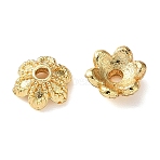 Brass Bead Caps, Flower, Cadmium Free & Lead Free, Rack Plating, Long-Lasting Plated, Real 18K Gold Plated, 6x2.5mm, Hole: 1mm(KK-C260-09G)