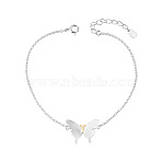 Unique Design 925 Sterling Silver Link Bracelet, with Butterfly(Chain Extenders Random Style), Silver, 6-3/4 inch(17cm)(JB78A)