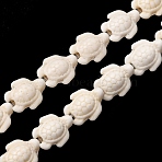 Synthetic Turquoise Dyed Beads Strands, Turtle, White, 11x9x5mm, Hole: 1.2mm, about 34pcs/strand, 14.06''(35.7cm)(G-B184-D01-01)