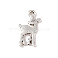 Tibetan Style Alloy Pendant, Cadmium Free & Lead Free, Deer, Antique Silver, 21x11x1.5mm, Hole: 1.6mm(TIBE-Q090-14AS)