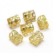 Iron Dreadlocks Beads Hair Decoration, Hair Coil Cuffs, Column, Gold, 10x11.5mm, Hole: 10.5mm(IFIN-S696-17G-10x12-1)