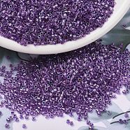 MIYUKI Delica Beads, Cylinder, Japanese Seed Beads, 11/0, (DB1754) Sparkling Purple Lined Crystal AB, 1.3x1.6mm, Hole: 0.8mm, about 2000pcs/10g(X-SEED-J020-DB1754)
