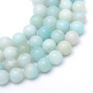 Round Natural Grade A Amazonite Bead Strands, 4~5mm, Hole: 1mm, about 83~93pcs/strand, 14.5~15.3 inch(X-G-R345-4mm-16)