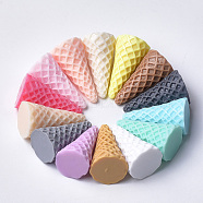 Resin Decoden Cabochons, Ice Cream Cone, Mixed Color, 36x20mm(X-CRES-Q206-18)