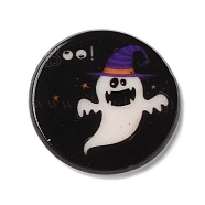 Halloween Series Acrylic Cbabochons, Black, Ghost, 25x3mm(OACR-M012-28)