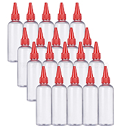 Plastic Empty Bottle for Liquid, Pointed Mouth Top Cap, Red, 12.4x3.5cm, Capacity: 60ml, 20pcs/set(DIY-BC0009-13)