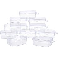 Transparent Plastic Bead Containers, with Hinged Lids, Flip Cover, Suspensibility, Rectangle, White, 10.4x6.5x3.5cm, Inner Size: 8.4x6cm(CON-WH0074-61)