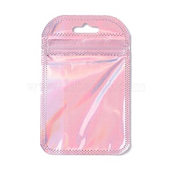 PP Zip Lock Bags, Resealable Bags, Self Seal Bag, Rectangle, Pink, 11x7x0.2cm, about 50pcs/bag(OPP-Z002-01B)
