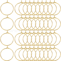 200Pcs Brass Wine Glass Charm Rings, Hoop Earrings Findings, Nickel Free, Golden, 20x0.8mm, 20 Gauge(KK-SP0001-31A-G)