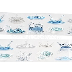 Spray Wave Waterproof PET Decorative Stickers, DIY Scrapbook Decorative Adhesive Tapes, 60x0.1mm(DIY-Q052-02B)