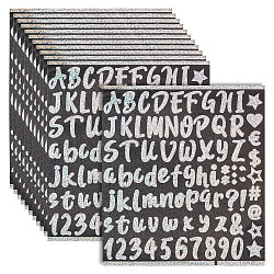 PVC Laser Self-adhesive Stickers, Waterproof Decals for Kitchen, DIY Scrapbooking, Letter A~Z and Number 0~9, Colorful, 216x185x0.2mm, Stickers: 5~25x4.5~21mm(DIY-WH0308-408)