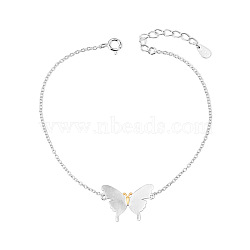 SHEGRACE Unique Design 925 Sterling Silver Link Bracelet, with Butterfly(Chain Extenders Random Style), Silver, 6-3/4 inch(17cm)(JB78A)