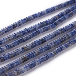 Natural Blue Spot Jasper Beads Strands, Heishi Beads, Flat Round/Disc, 4~4.5x2.5mm, Hole: 0.7mm, about 167pcs/strand, 15.43 inch(39.2cm)(G-H230-25)