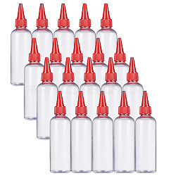 Plastic Empty Bottle for Liquid, Pointed Mouth Top Cap, Red, 12.4x3.5cm, Capacity: 60ml, 20pcs/set(DIY-BC0009-13)