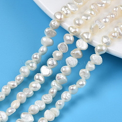 Natural Cultured Freshwater Pearl Beads Strands, Oval, Seashell Color, 4~5.5x5~6.5x3~5mm, Hole: 0.7mm, about 74~76pcs/strand, 13.66 inch~13.94 inch(34.7cm~35.4cm)(PEAR-N014-04A)
