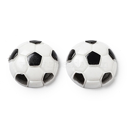 Opaque Resin Decoden Cabochons, Sport Ball, White, Football, 24~25x7~8mm(X-RESI-A034-03E)