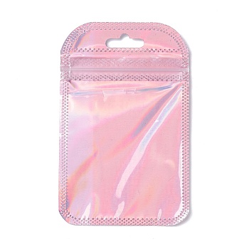 PP Zip Lock Bags, Resealable Bags, Self Seal Bag, Rectangle, Pink, 11x7x0.2cm, about 50pcs/bag