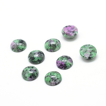 Synthetic Ruby in Zoisite Gemstone Cabochons, Half Round, 20x6.5mm