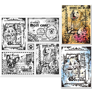 PVC Plastic Stamps, for DIY Scrapbooking, Photo Album Decorative, Cards Making, Stamp Sheets, Film Frame, Dog, 15x15cm