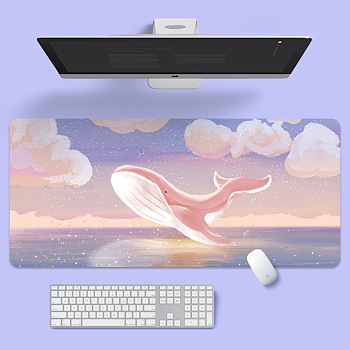 Rubber with Cloth Mouse Pad, Rectangle, Whale, 800x300x3mm
