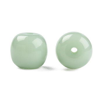 Opaque Resin Beads, Barrel, Dark Sea Green, 12x11mm, Hole: 1.6~1.8mm