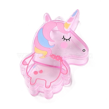 Pink Unicorn Plastic Beads Containers