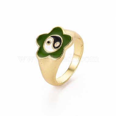 Rack Plating Light Gold Alloy Enamel Wide Band Rings(RJEW-Q163-006-RS)-3