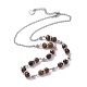 Round Natural Mixed Gemstone Beaded Necklace for Girl Women(NJEW-F287-02)-2