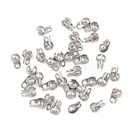 Brass Bead Tips, Calotte Ends, Clamshell Knot Cover, Cadmium Free & Nickel Free & Lead Free, Platinum, 4x2mm, Hole: 1mm, Inner Diameter: 2mm(KK-G550-01P)