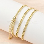 3MM Brass Curb Chain Necklaces, Cadmium Free & Lead Free, Long-Lasting Plated, Rack Plating, Real 18K Gold Plated, 17.52 inch(44.5cm)(NJEW-P339-03G)