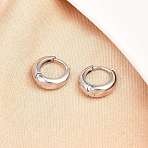 316 Surgical Stainless Hoop Earrings, Stainless Steel Color, 11.5x12x4.5mm(EJEW-C160-06B-P)