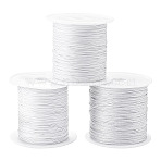 3 Rolls 3 Styles Round Nylon Braided Cord, Chinese Knotting Cord for Jewelry Making Macrame Craft, WhiteSmoke, 0.4~0.8mm, 1 roll/style(NWIR-TADJ0001-03A)