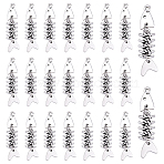 30Pcs Tibetan Style Alloy Pendants, Fishbone Charms, Platinum, 49.5x10x3mm, Hole: 2mm(FIND-PH0038-18P)