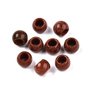 Synthetic Goldstone Beads, Large Hole Beads, Rondelle, 10~10.5x7.5~9mm, Hole: 5mm(G-T092-10mm-14)