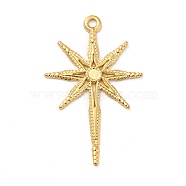 Ion Plating(IP) 304 Stainless Steel Pendants, Star Charms, Real 18K Gold Plated, 40x25x2mm, Hole: 2mm(STAS-P312-22G)
