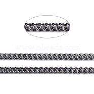 Iron Cuban Link Chains, Chunky Chains, Unwelded, with Spool, Oval, Gunmetal, 5x4x1mm, about 164.04 Feet(50m)/roll(CH-R013-5x4mm-B)