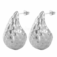 304 Stainless Steel Stud Earrings for Women, Teardop, Stainless Steel Color, no size(IL8099-8)