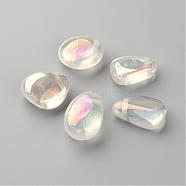 Natural Quartz Crystal Beads, AB Color Plated, Nuggets, 29~33x21~26x12~18mm, Hole: 2~3mm(G-Q481-59)