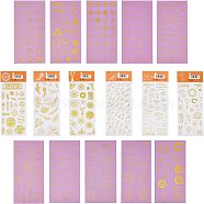 Glitter Self Adhesive Waterproof Hot Stamping Stickers, DIY Gift Hand Account Photo Frame Album Decoration Sticker, Mixed Color, 175x85mm, 22sheet/set(DIY-PH0001-95)