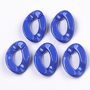 Opaque Acrylic Linking Rings, Quick Link Connectors, for Curb Chains Making, Twist, Blue, 30x21x6mm, Inner Diameter: 16x8mm(OACR-S036-001B-G05)