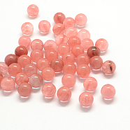 Round Cherry Quartz Glass Beads, No Hole/Undrilled, 10~11mm(G-Q450-14)