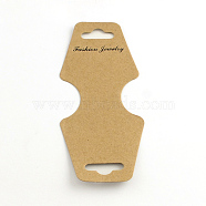Cardboard Display Cards, Used For Necklace, Bracelet and Mobile Pendants, Camel, 124x46x0.3mm(CDIS-Q001-24)