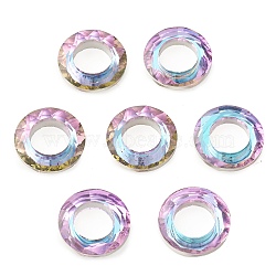 Electroplate Glass Linking Rings, Crystal Cosmic Ring, Prism Ring, Faceted, Back Plated, Round Ring, Plum, 20x5.5mm, Inner Diameter: 11.5mm(GLAA-A008-04B)