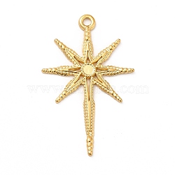 Ion Plating(IP) 304 Stainless Steel Pendants, Star Charms, Real 18K Gold Plated, 40x25x2mm, Hole: 2mm(STAS-P312-22G)